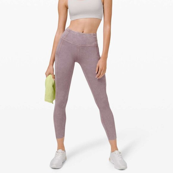 Lululemon Fast and Free Tight II 25" Ice Dye Non-Reflective In Ice Wash Violet - Picture 2 of 10